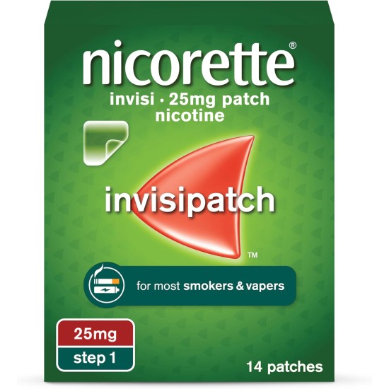 Nicorette InvisiPatch Step 1 25mg 14 Nicotine Patches Nicorette InvisiPatch Step 1 25mg 14 Nicotine Patches