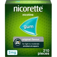 Nicorette Original Flavour 2mg Gum Nicotine 210 Pieces