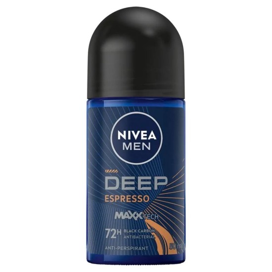 Nivea Men Deep Black Carbon Espresso Anti-Perspirant Roll On 50ml