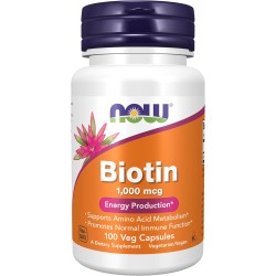Now Foods Biotin 1000mcg 100 Vegan Capsules