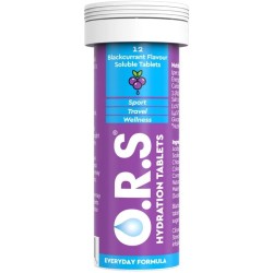 O.R.S Hydration Tablets with Electrolytes Blackcurrant Flavour 12 Tablets