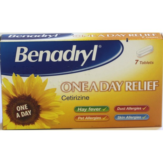 Benadryl One A Day Relief Cetirizine 7 Tablets