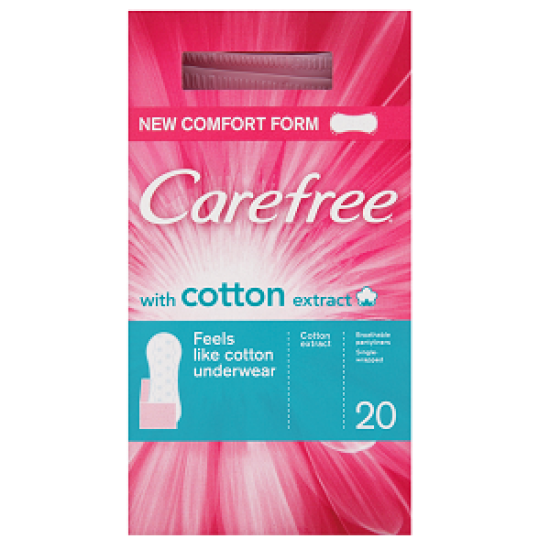 Carefree Cotton Extract Breathable 20 Pantliners