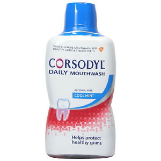 Corsodyl Cool Mint Daily Care Alcohol Free Mouthwash 500ml