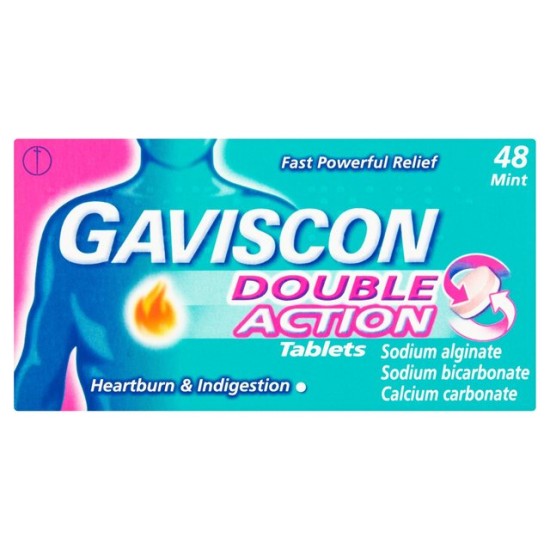 Gaviscon Double Action Chewable Mint 48 Tablets