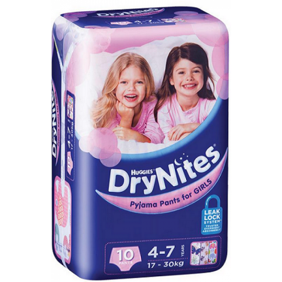 Huggies Drynites Pyjama Pants For Girls Age 4-7 Years 10 Pants