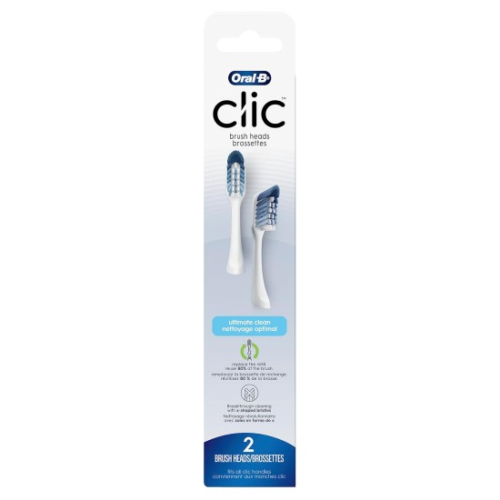 Oral-B Clic Toothbrush Replacement Brush Heads 2 Pack Oral-B Clic Toothbrush Replacement Brush Heads 2 Pack