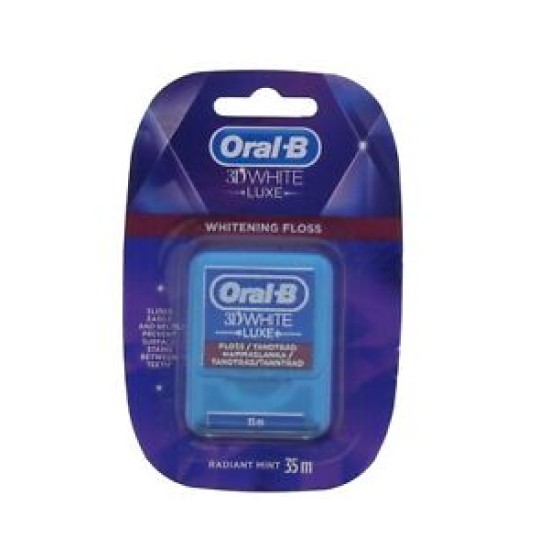 Oral B 3d White Luxe Whitening Radiant Mint Floss 35m