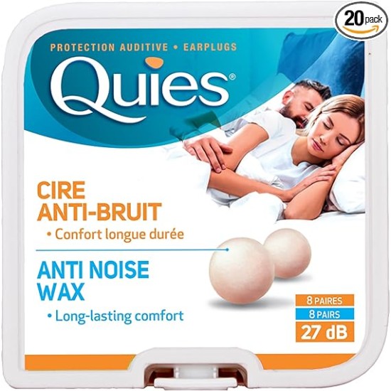 Quies Ear Plugs Wax 8 Pairs 27 dB Noise Reduction