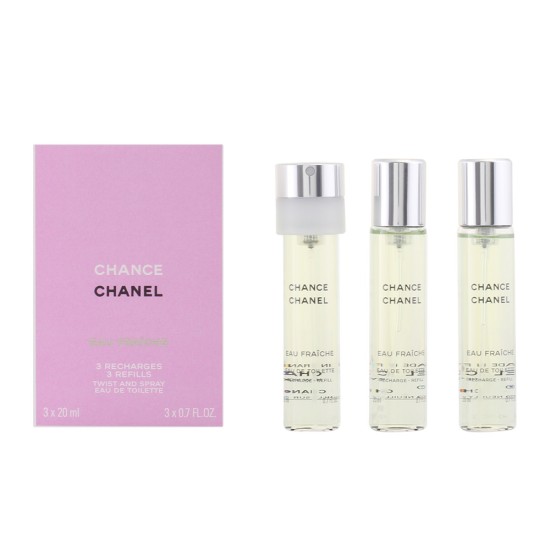 Chanel Chance Eau De Toilette Twist And Spray Refill 3*20ml