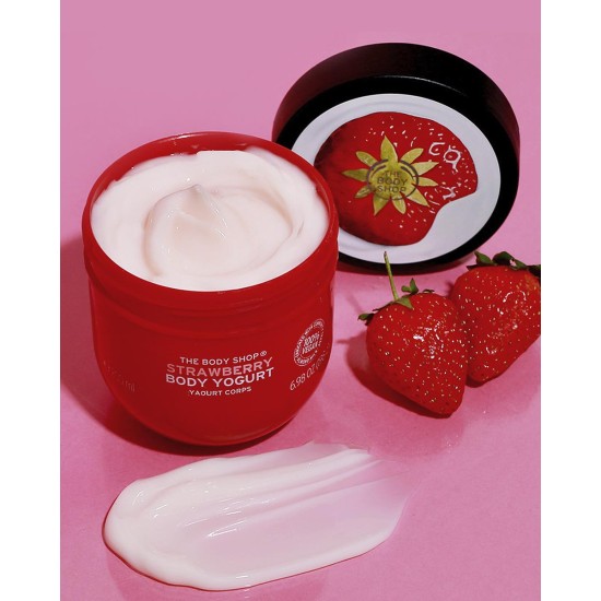The  Body Shop Strawberry Body Yogurt 48 Hr Moisturizer 100 Vegan 6.98 Fl. Oz
