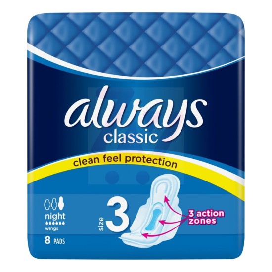 Always Classic Night Pads With Wings 8 Pieces