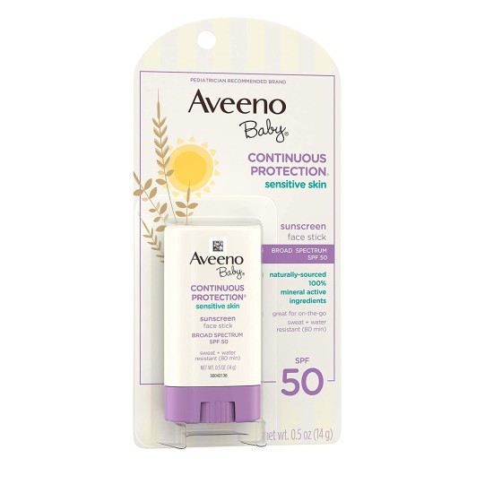 Aveeno Baby Continuous Protection Sensitive Skin Face Stick With Spf 50 14g
