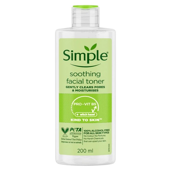 Simple Kind To Skin Soothing Facial Toner 100% Alcohol Free 200ml