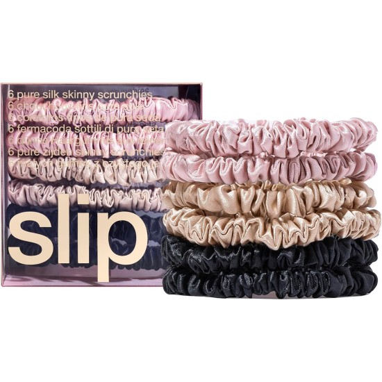 Skinny Silk Scrunchie Set 6 Pack