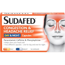 Sudafed Congestion And Headache Relief Day And Night 16 Capsules
