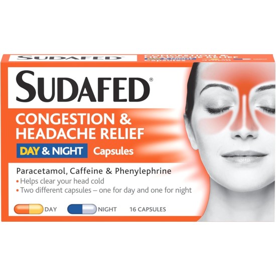 Sudafed Congestion And Headache Relief Day And Night 16 Capsules