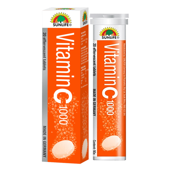 Sunlife Vitamin C 1000mg 20 Orange Effervescent Tablets