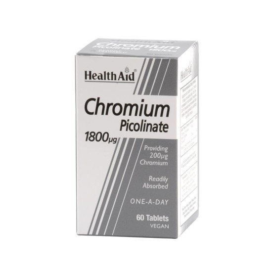 Health Aid Chromium Picolinate 200ug 60 Vegan Tablets