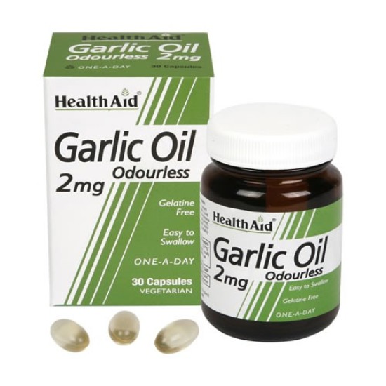Health Aid Vegan Garlic Oil 2mg 30 Capsules