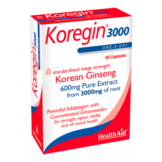 Health Aid Koregin 3000 Korean Ginseng 30 Capsules