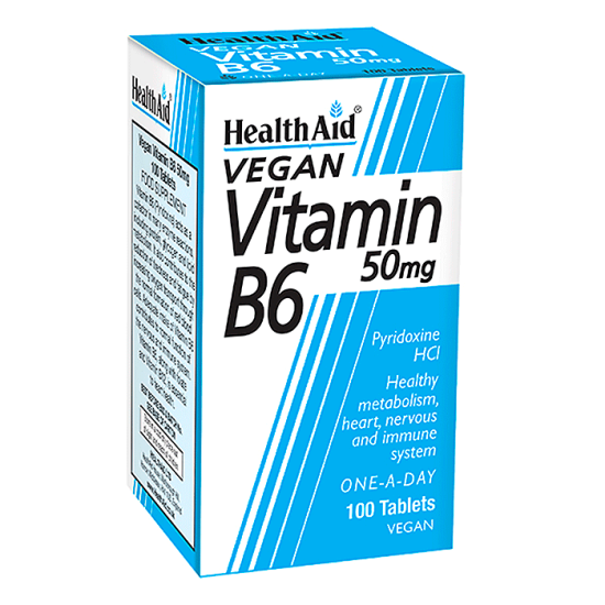 Health Aid Vitamin B6 50mg Vegetarian 100 Tablets