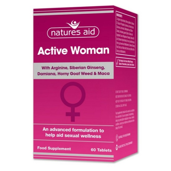 Natures Aid Active Woman With Arginine And Maca 60 Tablets