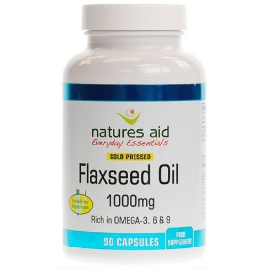 Natures Aid Cold Pressed Flaxseed Oil 1000mg 90 Capsules