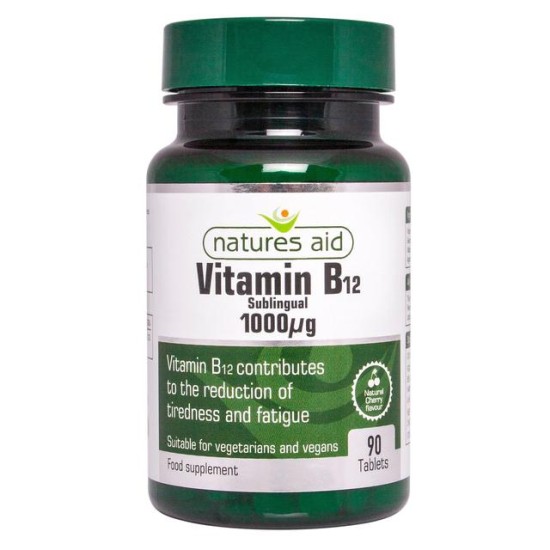 Natures Aid Vitamin B-12 1000ug Sublingual  90 Tablets