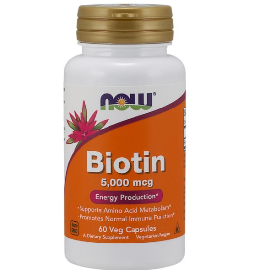 Now Foods Biotin 5000mcg 60 Veg Capsules