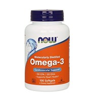 Now Foods Omega-3 Molecularly Distilled Fish Oil 100 Softgels