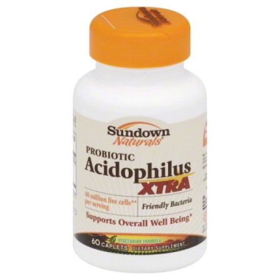 Sundown Naturals Probiotic Acidophilus Extra 60 Caplets