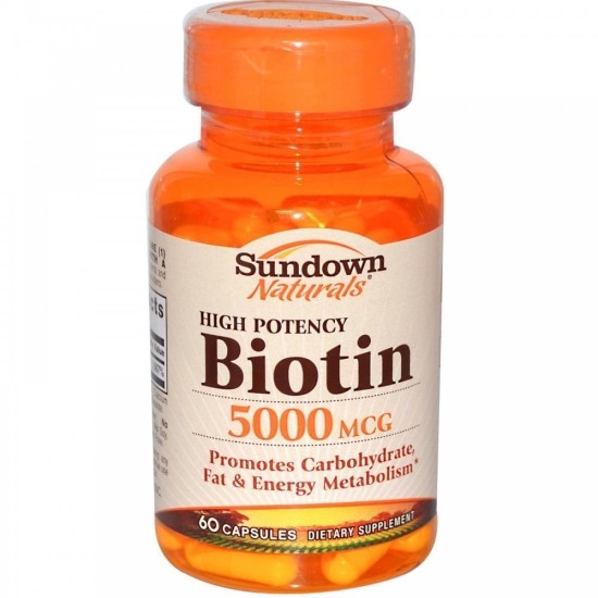 Sundown Naturals High Potency Biotin 5000mcg 60 Capsules Sundown Naturals High Potency Biotin 5000mcg 60 Capsules