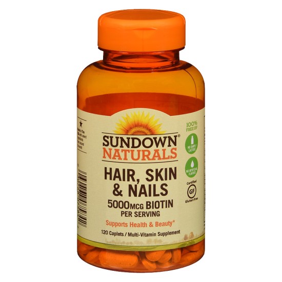 Sundown Naturals Hair, Skin And Nails 5000mcg 120 Caplets Sundown Naturals Hair, Skin And Nails 5000mcg 120 Caplets