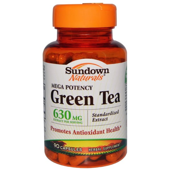 Sundown Naturals Standardized Green Tea Extract 630mg 90 Herbal Supplement Capsules