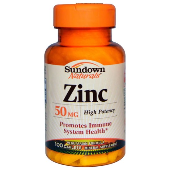 Sundown Naturals Zinc Gluconate 50mg 100 Caplets