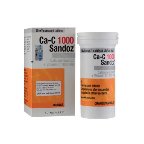 Calcium C Sandoz 10 Effervescent Tablets