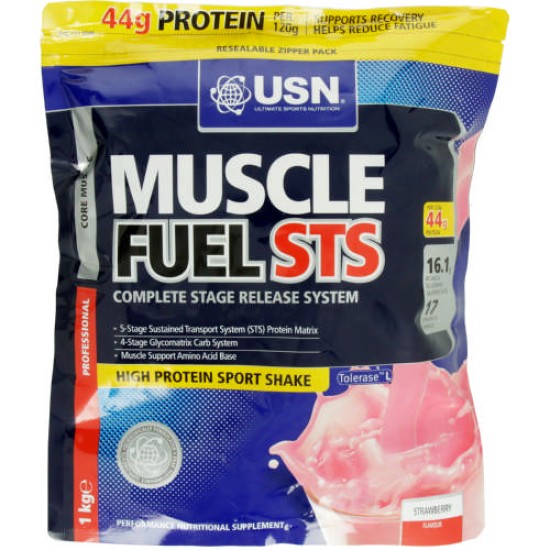 Usn Muscle Fuel Sts Strawberry Protein Shake 1kg