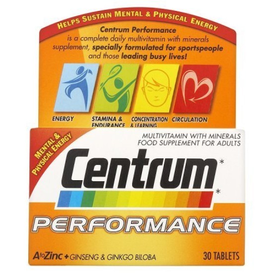 Centrum Performance With Ginseng And Ginkgo Biloba Multivitamin 30 Tablets