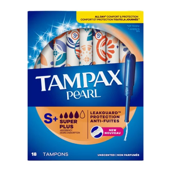 Tampax Pearl Super Plus Applicator 18 Tampons Tampax Pearl Super Plus Applicator 18 Tampons