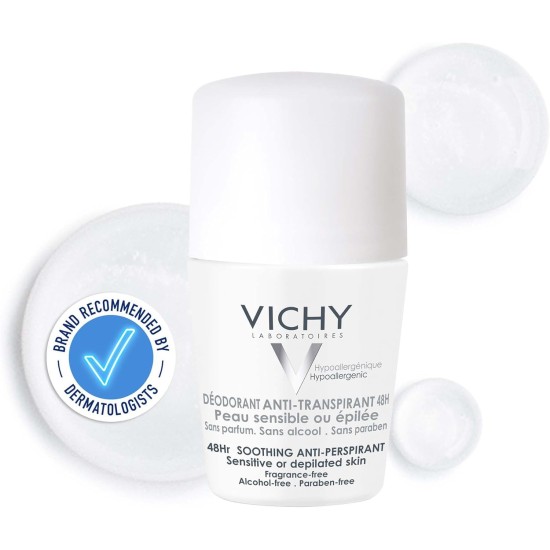 Vichy Sensitive Skin 48hr Roll-On Anti-Perspirant Deodorant 50ml