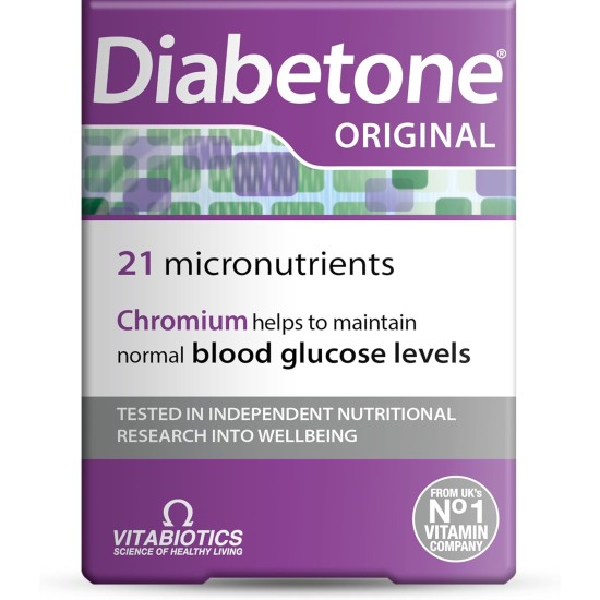 Vitabiotics Diabetone Original Formula Supports Glicemia Control 30 Tablets