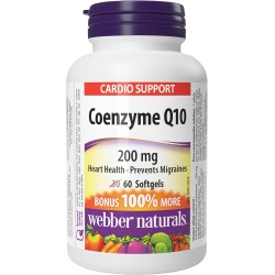 Webber Naturals Coenzyme Q10 (CoQ10) 200 mg 60 Softgels