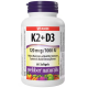 Webber Naturals Vitamin K2 + D3 120 mcg 1000 IU 60 Softgels Webber Naturals Vitamin K2 + D3 120 mcg 1000 IU 60 Softgels