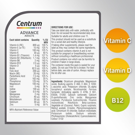 Centrum Advance Multivitamin A-z 60 Tablets