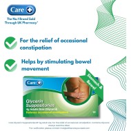 Care Glycerin 4g Suppositories For Adults 12 Pack