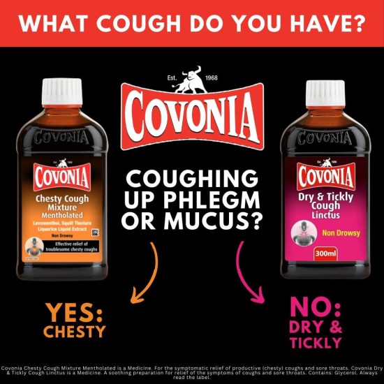 Covonia Chesty Cough Mixture Mentholated 300ml