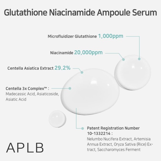 APLB Glutathione Niacinamide Ampoule Serum 40ml APLB Glutathione Niacinamide Ampoule Serum 40ml
