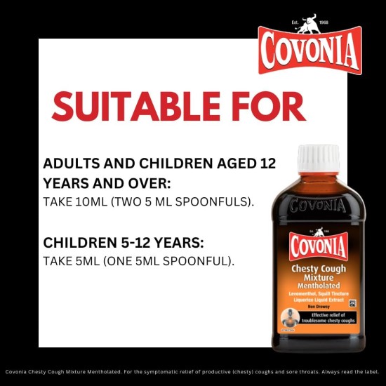 Covonia Chesty Cough Mixture Mentholated 300ml