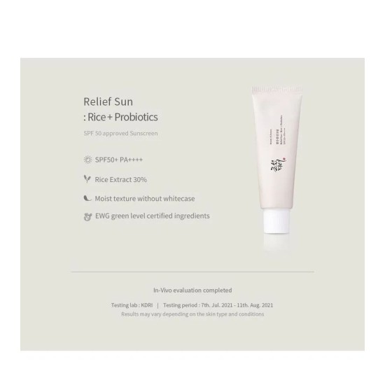 Beauty of Joseon Relief Sun Rice & Probiotics (SPF50+ PA++++) 50ml